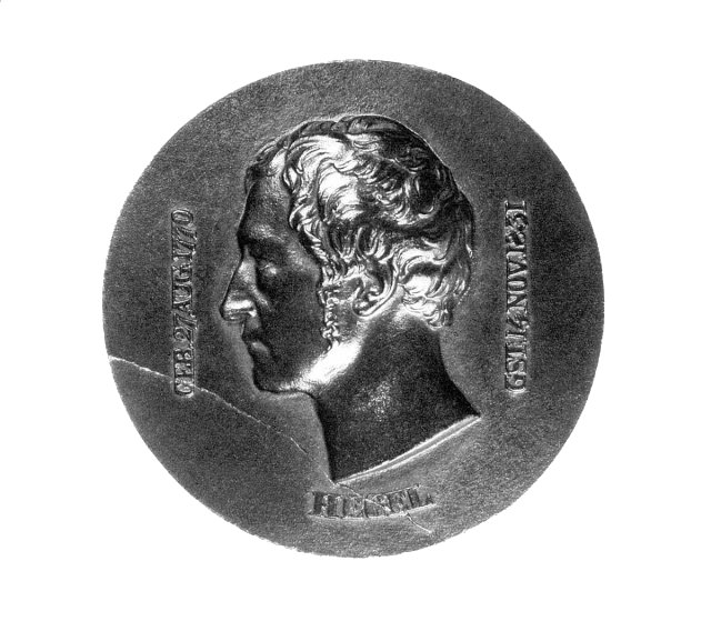 Hegel, cast iron relief by Karl Fischer